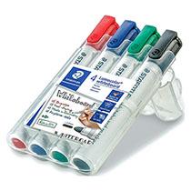 MARQUEUR EFFAÇABLE STAEDTLER LUMOCOLOR POINTE CONIQUE 2 MM - POCHETTE DE 4