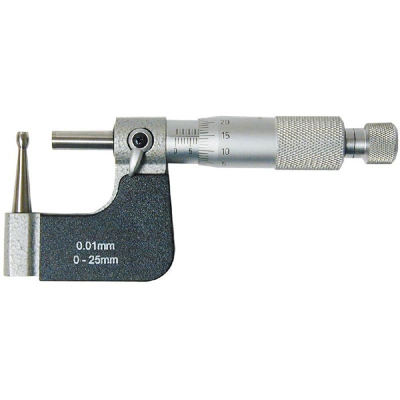 Micromètre mécanique pour parois de tube 0-25 mm - Lecture 0,01 mm - Référence 55021_0