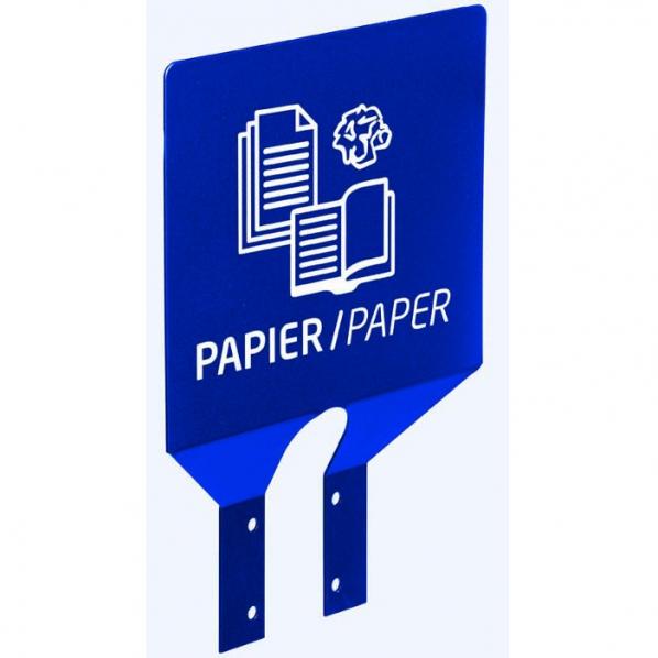 Plaque signalétique tri sélectif pour poteau - PAPIER / Bleu - 7 versions disponibles - Marque Rolléco_0
