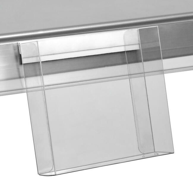 Porte-brochure VKF Renzel - en PVC rigide transparent 0,5 mm - fixation SHK 16, blanc_0