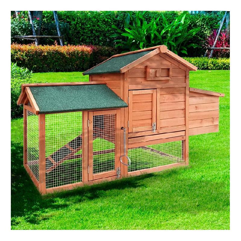 POULAILLER 2 POULES (PETIT) AVEC PONDOIR ET ENCLOS BOIS PREMIUM 