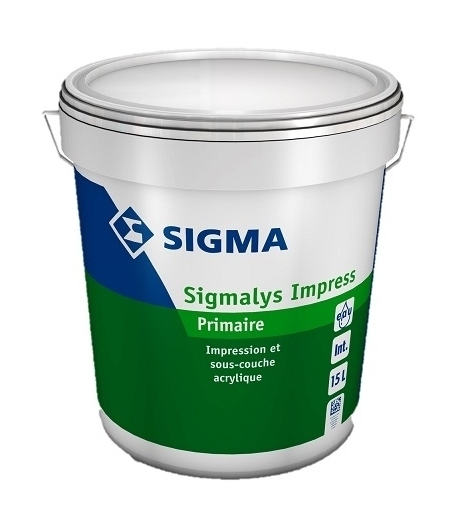 SIGMALYS IMPRESSION BLANC 3L- IMPRESSION ET SOUS COUCHE D'ACCROCHAGE ACRYLIQUE - SIGMA