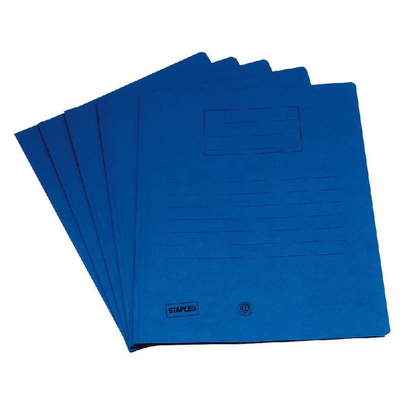 STAPLES CHEMISE 3 RABATS SANS ÉLASTIQUE STAPLES - CARTE 250G - BLEU (PRIX À L'UNITÉ)