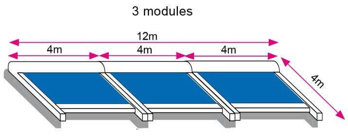 Store de Toit Toile UO Best Acrylique Extérieur 3 Modules Motorisés pour Véranda et Pergola Sur Mesure Référence: store de toit UO Best 3 modules_0