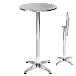 Tectake Mange debout aluminium Ø60cm - 6,5 cm -401491 - argenté aluminium 401491_0