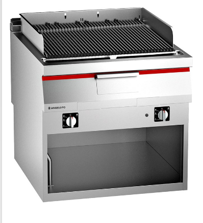 Grillade gaz à pierres céramique 1N1GRG - acier inox AISI 304 - grille en fonte émaillée_0