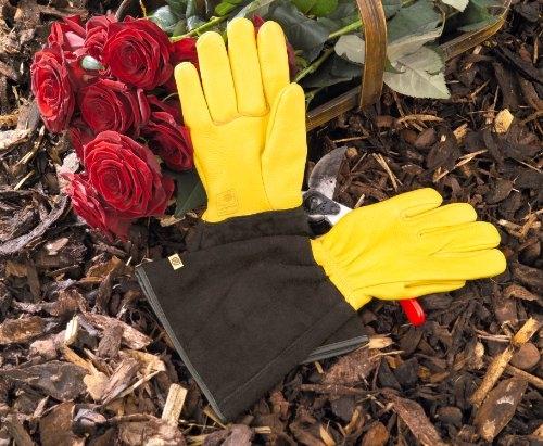 Gants de jardin Tough Touch Gold Leaf - cuir résistant aux épines - approuvés par la Royal Horticultural Society_0