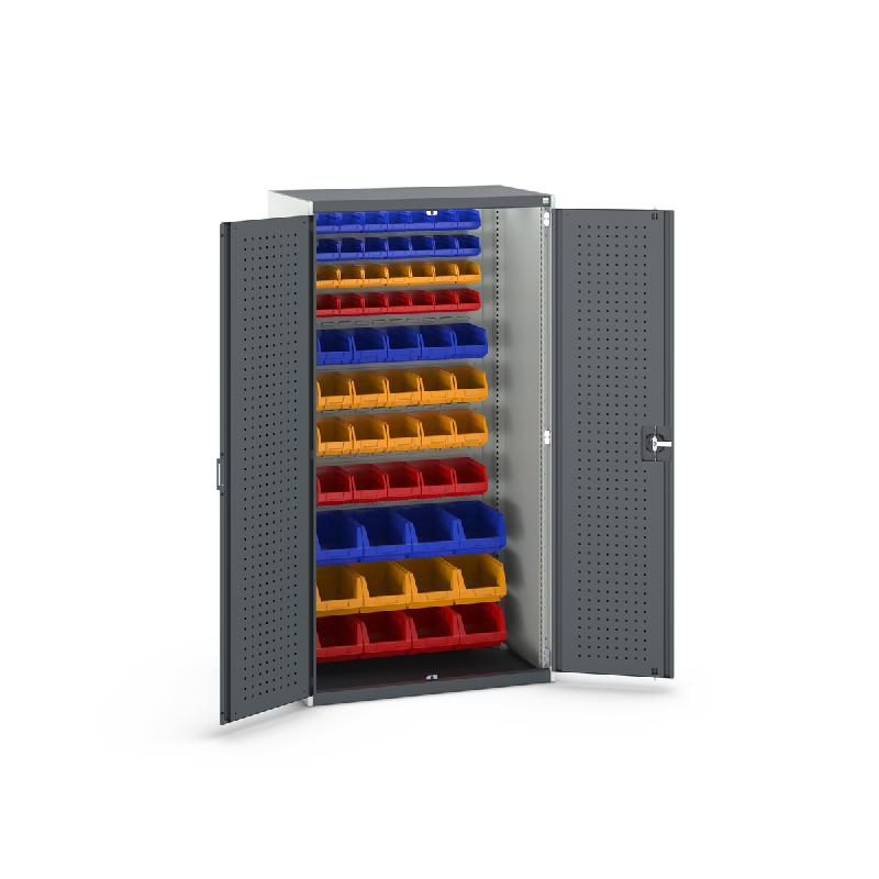 Armoire Cubio SMF-10620-1.18 - Portes Perfo - Fond à Bacs - 60 Bacs - 1050x650x2000 mm_0