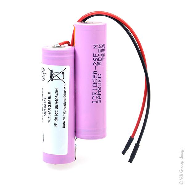 BATTERIE LI-ION 2X 18650 2S1P 7.4V 2600MAH F100_0