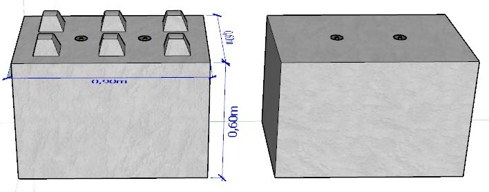 Bb600x600x900 - bloc beton lego - stock bloc - poids 0,720 t_0