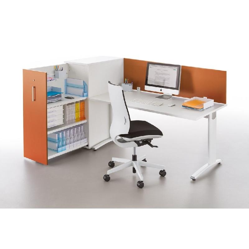 Bureau droit Élise+ - plateau stratifié 25mm - piétements fixes ou réglables_0