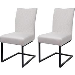 Décoshop26 - Ensemble de 2 chaises de salle à manger chaise visiteur en acier design moderne velours thermolaqué crème CDS04487 - 3000403969604_0