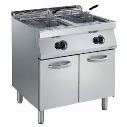 Friteuse à Gaz 700 mm   2 x 15 Litres   28 kW          Acier inoxydable 800x700x850mm COMBISTEEL - inox COM-7488.0205_0