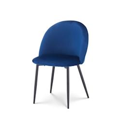 Kosmi Chaise ISALYS en tissu velours bleu foncé - bleu 3760301696544_0