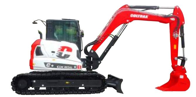 Mini-pelle 9t - Coltrax CX85S - Moteur YANMAR 4TNV98 - 53.7kW (73HP) - Chenilles en caoutchouc ou fer_0