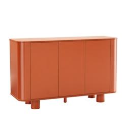 Oviala Business Buffet 3 portes moderne rectangulaire L120 cm orange - orange Bois massif 113854_0