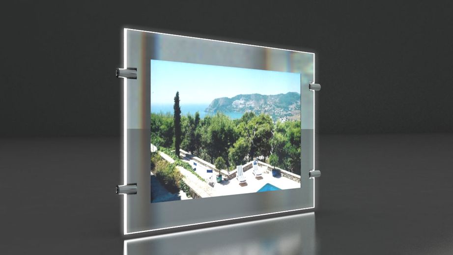 Platinium - Porte-affiche LED double face - Immocom - Format A4 - Ultra haute luminosité 6000 lumens_0