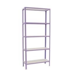 PROREGAL Étagère de vie LIVING KOALA WOOD avec 5 étagères | HxLxP 180x80x30cm | Charge du compartiment 150kg | Violet/Blanc - violet métal RS107-03_0