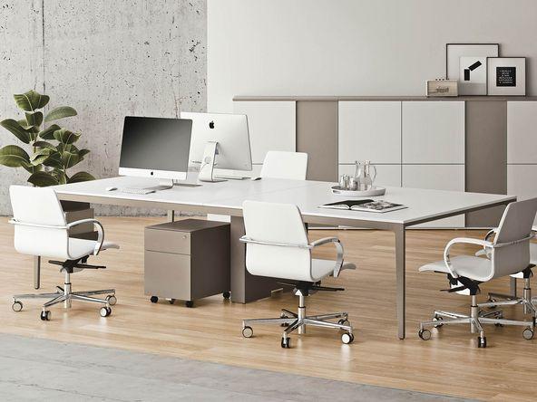 Table de réunion en bois design qualité - Alplus - 280x120 cm - Plateau bois blanc, taupe, chêne, noyer, noir - Piètement en acier - Garantie 5 ans_0
