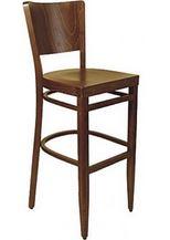 Tabouret de bar Celio - assise et dossier en bois_0