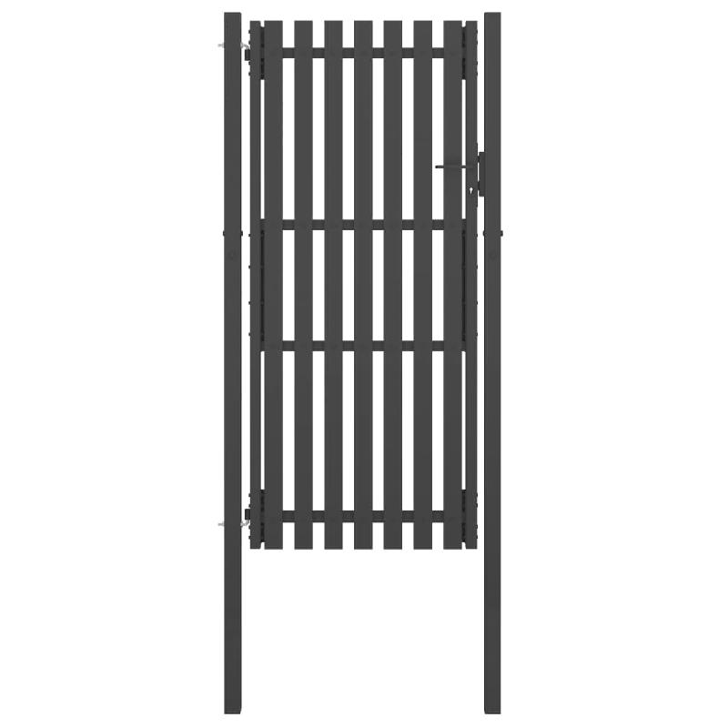 Vidaxl portail de clôture de jardin acier 1x2,5 m anthracite 146332_0