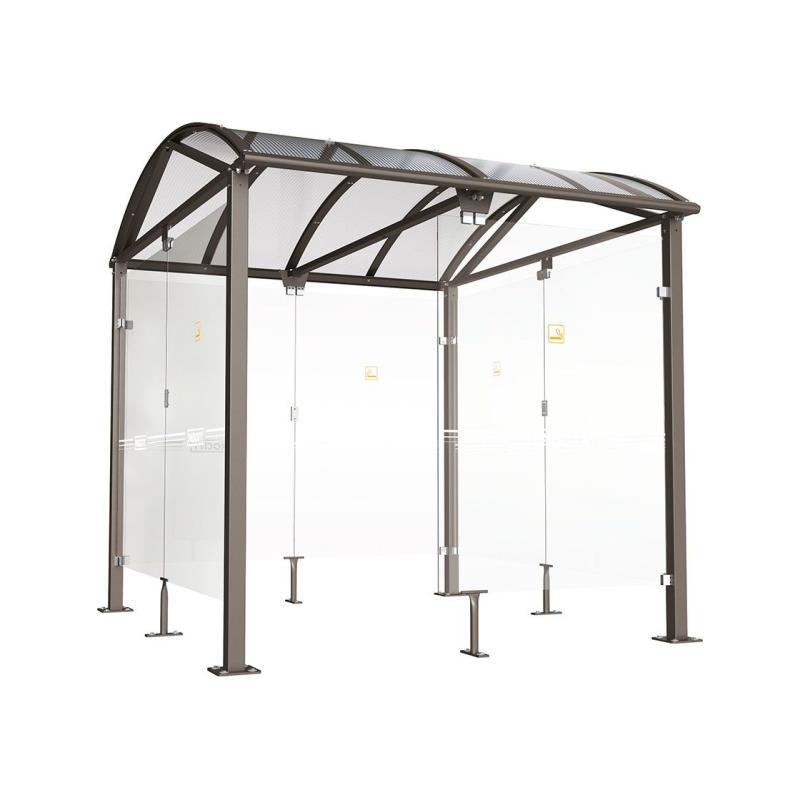 Abri fumeurs Voûte Large - Réf : 529520.Gpro - Profondeur 3m - Structure en acier et aluminium_0