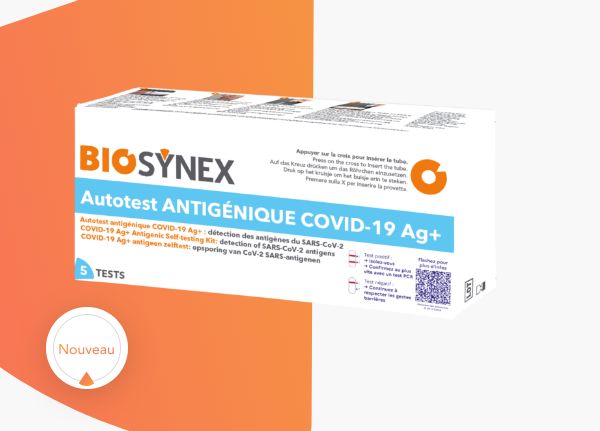 Autotest antigène COVID-19 Ag+ - BIOSYNEX - Sensibilité : 96% - Kit de 5 tests_0
