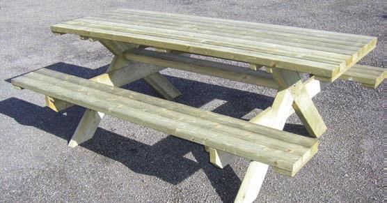 Banc public et table en bois autostable - Disponible pour PMR - Livré en kit ou pré-monté_0