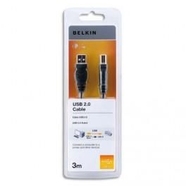 BELKIN CABLE USB 2.0 A/B MALE MALE 3M F3U 154CP3M