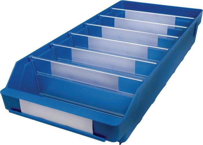Boîte de rangement pour étagère - L500 x l240 x H95 mm - Bleue - Polypropylène (PP) - Compatible alimentaire_0