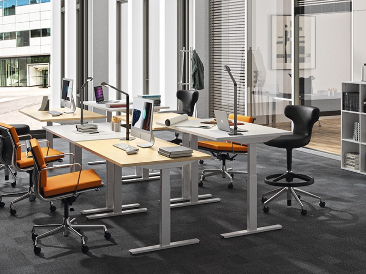 Bureau LOG-IN réglable en hauteur électrique, design ergonomique pour entreprise ou home office_1