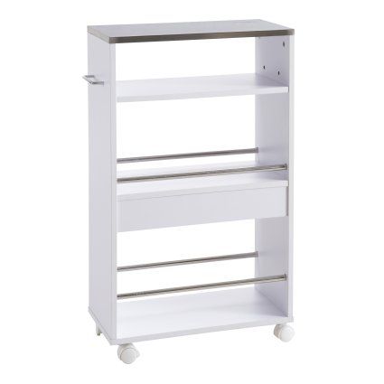 Coffee - desserte de cuisine - Demeyere - blanc mat avec 4 roues et rangements modulables - réf: 444783_0