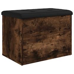 Décoshop26 - Banc banquette de rangement avec coussin d'assise noir 62 x 42 x 45 cm en bois d'ingénierie coulr chêne fumé DEC024722 - noir 3000254_0