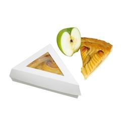 FIRSTPACK FHC - 200Pcs - Boite pâtissière triangulaire carton blanc avec couvercle à fenêtre - 155x130x45mm - blanc 209PATTRI_0