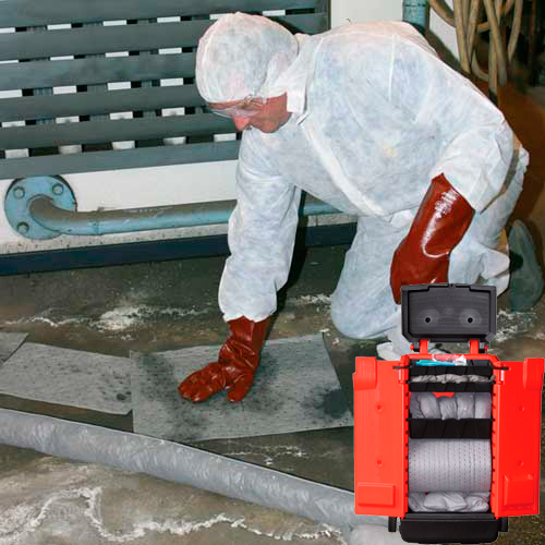 Kits antipollution - chariot d'intervention 90 litres tous liquides - réf. Rouge KTL90CHARR / Gris KTL90CHARG_0