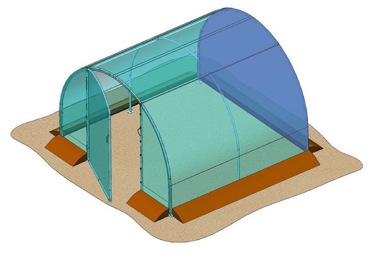 Majfr20097370 - bâche de pignon arrière pour serre de jardin tunnel richel 3x3 pied droit_0