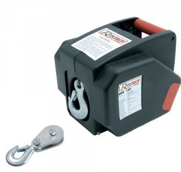 Treuil électrique PE12V Ribitech - Ribimex - 12V, poulie de mouflage et câble en acier torsadé_0