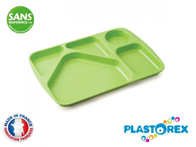 PLATEAU A 5 COMPARTIMENTS MELAMINE VERTE