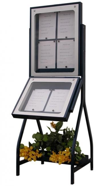 Porte menu exterieur alu 6 pages pied avec roulettes lumineux aquitaine jurine_0