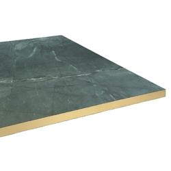 Restootab Plateau 60x60 decor marbre jade chants laiton - vert Bois manufacturé PL-6060M-MB.JAD-LAI_0