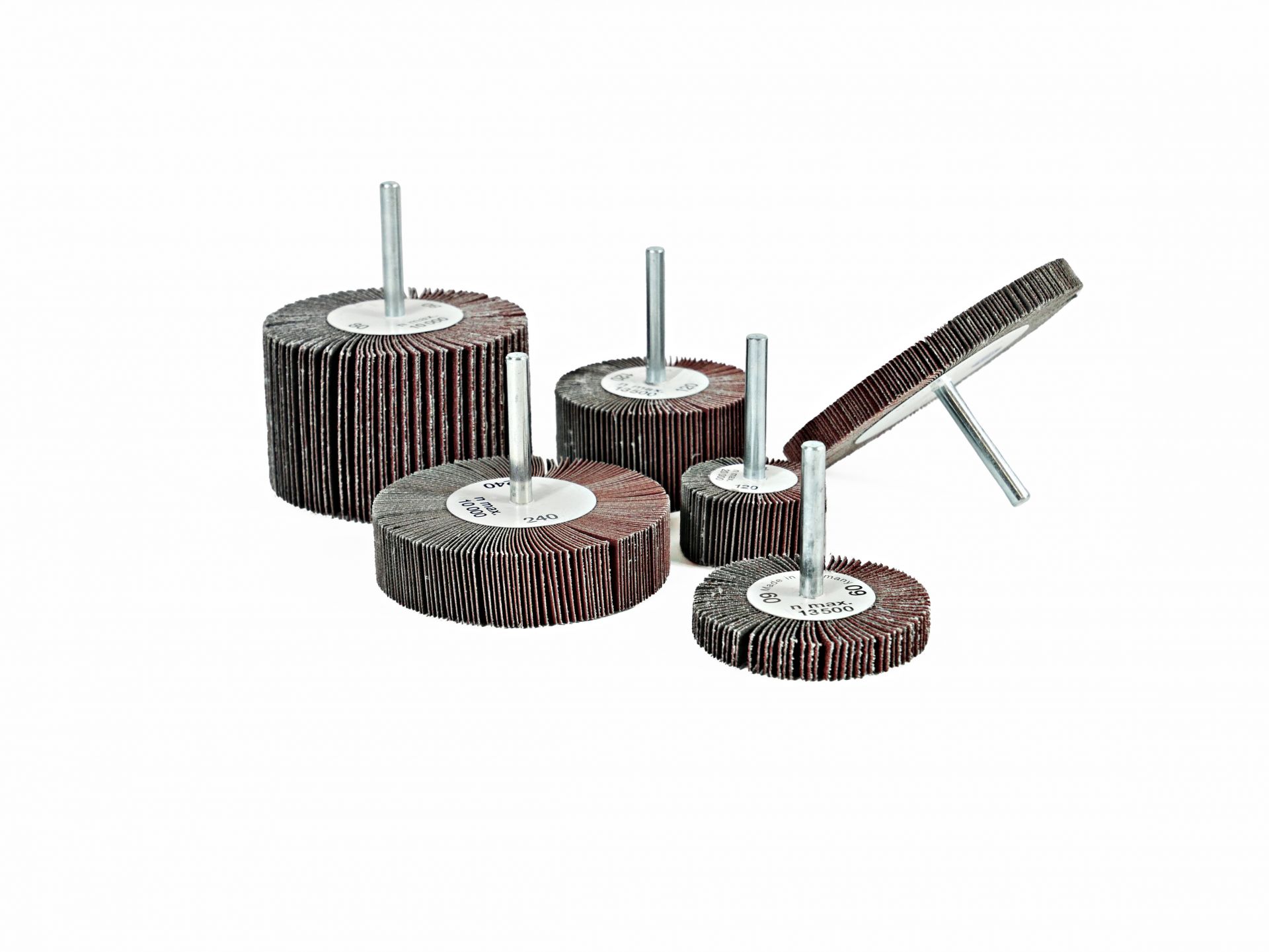 Roue abrasive à lamelle sur tige - Alox - Pour machines portatives électriques ou pneumatiques_0