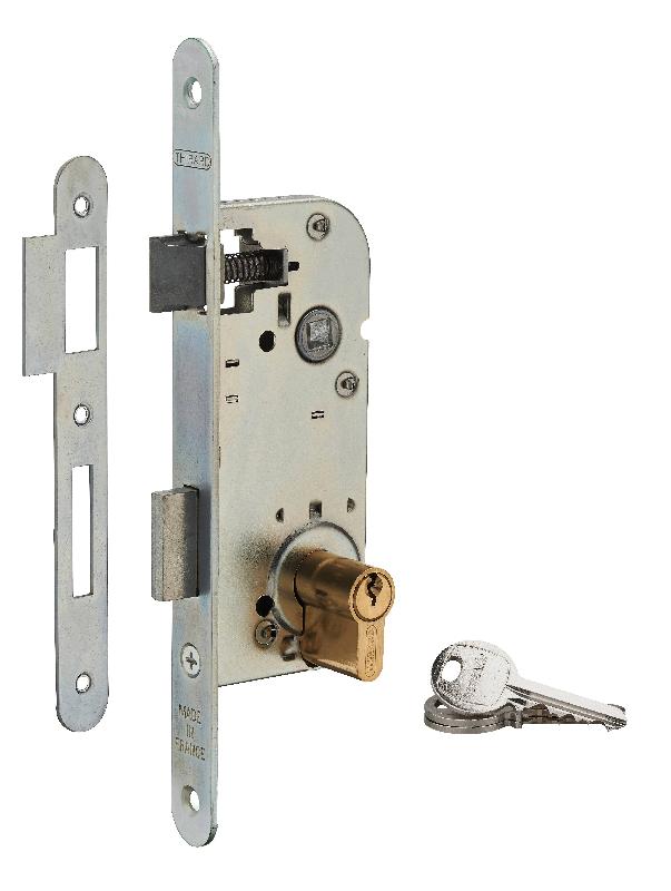 Serrure à encastrer pour porte d'entrée - Z/BR - 3 clés - Acier embouti - Réversible - THIRARD_0