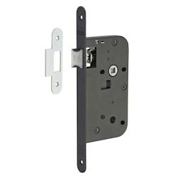Serrure encastrable pour porte intérieure, axe 50mm, bouts ronds, noir - THIRARD - noir 3150260012002_0