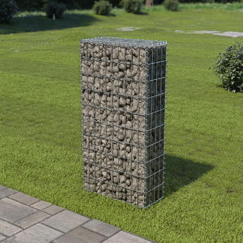 Vidaxl mur en gabion avec couvercles acier galvanisé 50 x 20 x 100 cm 143576_0