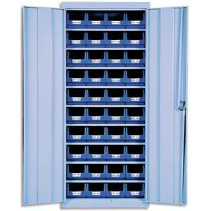 Viso armoire vide en métal pour rangement avec porte capacité 40 bacs à bec 4l_0