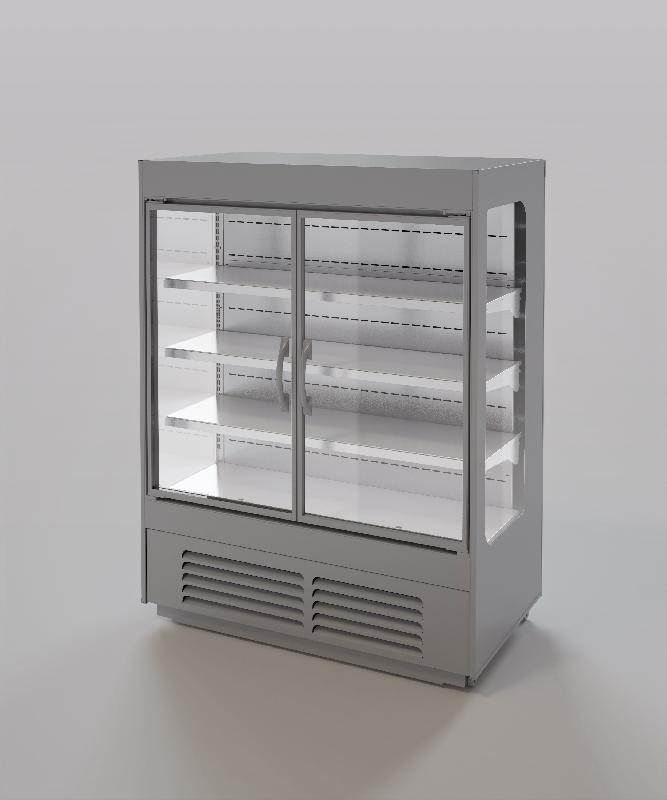Vitrine semi murale avec portes - Hauteur 146 cm - Refroidissement dynamique - Modèles NEVADA 900/1250/1600_0