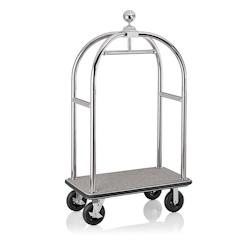 WAS Germany - Chariot à bagages, 113 x 62 x 191 cm, couleur argent, tapis gris, acier inoxydable (4425010) - gris inox 4425 010_0