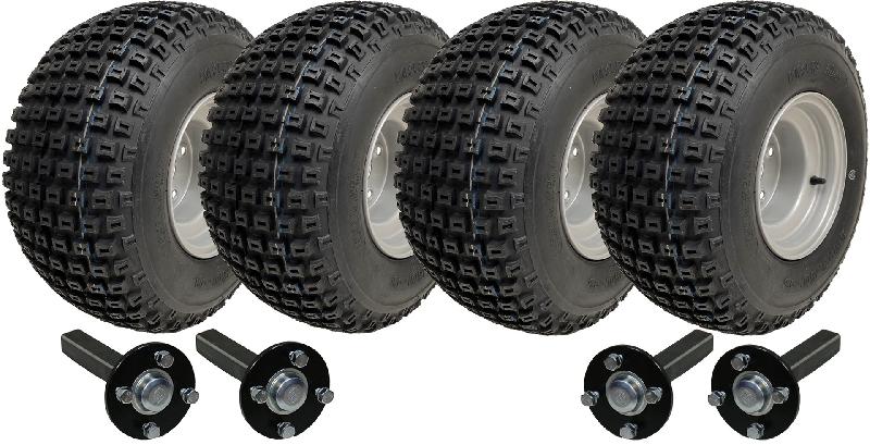18x9.50-8 Twin Axle ATV Quad Trailer Kit 4 Knobby Wheels Hub/Stub No hitch 408kg_0