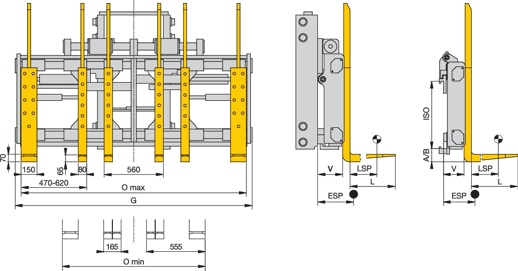 4-6 manutentionnaires de palettes avec Sideshift pour chariot élévateur_0