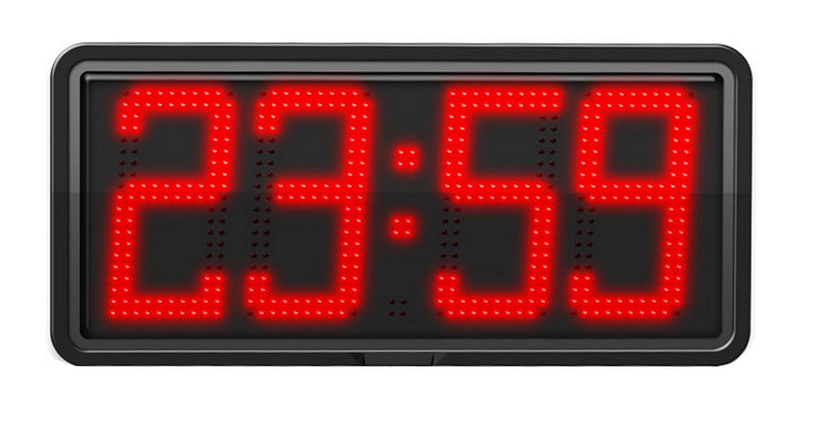 Afficheur intérieur/extérieur LED - Horloge/Calendrier/Chronomètre - 4 chiffres 20 cm - 1200RG - Étanche IP66_0